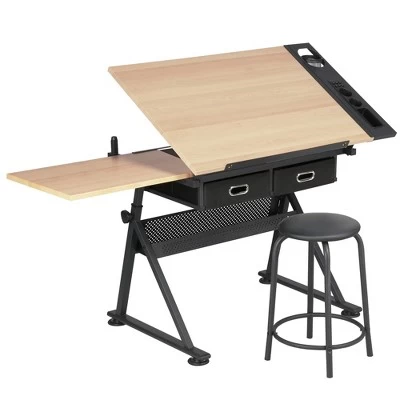 Yaheetech Drafting Table & Stool Set All-in-One Drawing Table 10 Yaheetech Drafting Table & Stool Set All-in-One Drawing Table - Image 8