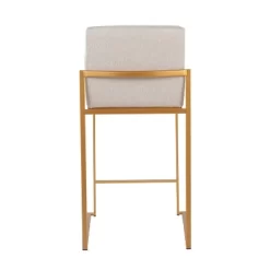 Set Of 2 FujiHB Polyester/Steel Counter Height Barstools Gold/Beige - LumiSource -Furniture Specialty Store GUEST 4b2f9f46 3cab 42dd 8064 6107d0b36a32