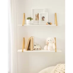 27.5" X 8.2" 2pk Soloman Wooden Shelf Set With Brackets - Kate & Laurel All Things Decor -Furniture Specialty Store GUEST 4b3e3a65 d18e 42f7 8c33 8c2ae05f18c6