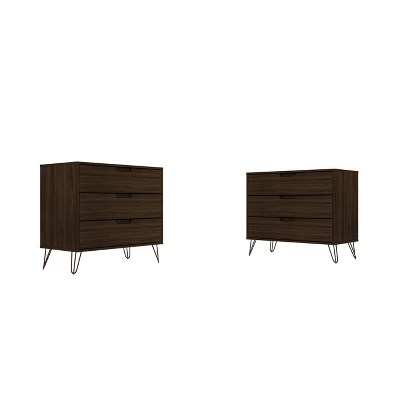 Set Of 2 Rockefeller 3 Drawer Dresser - Manhattan Comfort 13 Set Of 2 Rockefeller 3 Drawer Dresser - Manhattan Comfort - Image 11