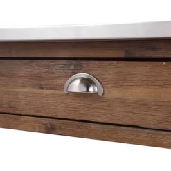 Sonoma Kitchen Cart With Stainless Steel Top Wire Brush Barnwood Brown - Boraam -Furniture Specialty Store GUEST 4d9d5022 ad31 4d2d 8d38 688f72882908