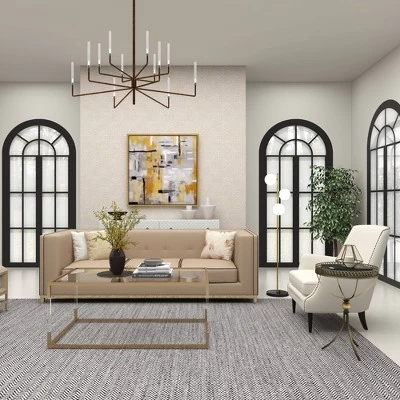 Metal And Glass Round Pedestal Table Gold - Olivia & May 11 Metal And Glass Round Pedestal Table Gold - Olivia & May - Image 9