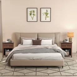 Costway Nightstand Bedside Table With Drawer & Open Shelf For Living Room Bedroom Walnut/Brown -Furniture Specialty Store GUEST 4e2d5fc7 4d48 4a65 b19c 6ceb3b4b812f