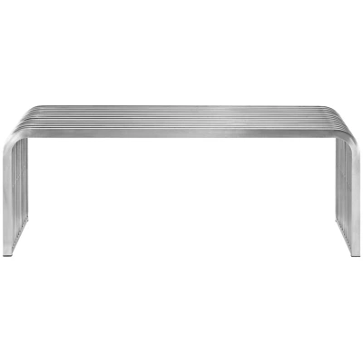 Pipe Stainless Steel Bench - Modway 5 Pipe Stainless Steel Bench - Modway - Image 3