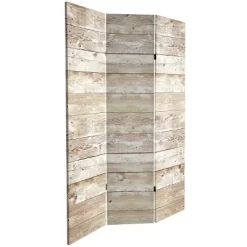 6" Double Sided Pale Wood Pattern Canvas Room Divider Brown - Oriental Furniture -Furniture Specialty Store GUEST 4f6a0624 25b1 40b0 b74d 037d1b8ba78c