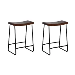Set Of 2 Easton Saddle Counter Height Barstools Brown/Black - Acessentials -Furniture Specialty Store GUEST 4f71d183 a48a 4ba1 95ae 9de235114321