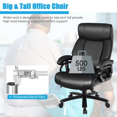Costway Big & Tall 500lb Massage Office Chair Executive PU Leather Computer Desk Chair Black 6 Costway Big & Tall 500lb Massage Office Chair Executive PU Leather Computer Desk Chair Black - Image 4