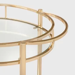 Devin Oval Metal Bar Cart Bright Gold - Lifestorey -Furniture Specialty Store GUEST 4f8f9f69 6fa4 459f b58e 9b1e4520db3e