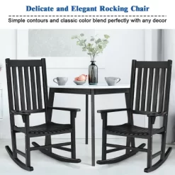 Costway 2PCS Wood Rocking Chair Porch Rocker High Back Garden Seat Indoor Outdoor -Furniture Specialty Store GUEST 4fe2fa09 6511 42a5 85f4 aab60481a3bf