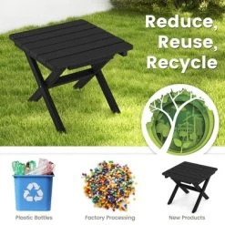 Costway Outdoor Folding Side Table Weather-Resistant HDPE Adirondack Table Black/Gray -Furniture Specialty Store GUEST 4feafd97 bebd 4e07 a5ff ec8214996d5c