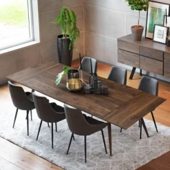 Odense 95" L Rectangular Extendable Dining Table With Removable Leaf-Maison Boucle