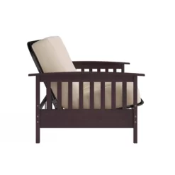 Full Size Holly Espresso Wood Arm Futon Frame With 6" Microfiber Mattress Tan - Room & Joy -Furniture Specialty Store GUEST 50b30d4a c994 4547 8edf 9da6cb84b9a5