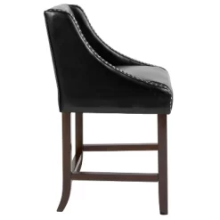 Emma And Oliver 2 Pk. 24" High Transitional Walnut Counter Height Stool With Accent Nail Trim -Furniture Specialty Store GUEST 50f4cc94 f172 4ebc 9c89 5be67e744a76