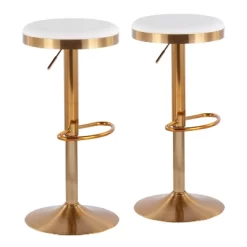 Set Of 2 Dakota Glam Adjustable Barstools - LumiSource -Furniture Specialty Store GUEST 510e6229 8cca 4551 8e09 121ed8203ba7