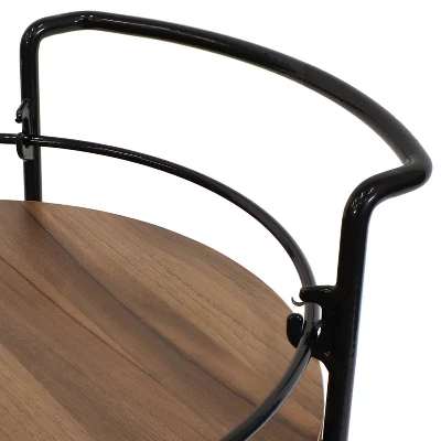 Sunnydaze Decor Sunnydaze Round Metal 3-Tier Bar Cart - Indoor Furniture With Wheels - Brown - 34.5” H 5 Sunnydaze Decor Sunnydaze Round Metal 3-Tier Bar Cart - Indoor Furniture With Wheels - Brown - 34.5” H - Image 3