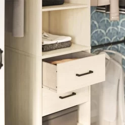Kelly 5 Shelf 2 Drawer Closet Organizer With 3 Adjustable Hanging Rods Ivory Oak - Novogratz -Furniture Specialty Store GUEST 511c48cd bab6 470f a160 34272ae5e06e