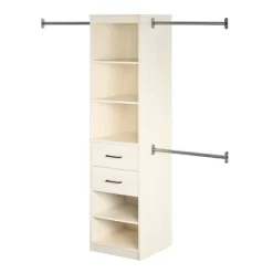 Kelly 5 Shelf 2 Drawer Closet Organizer With 3 Adjustable Hanging Rods Ivory Oak - Novogratz -Furniture Specialty Store GUEST 512deca1 d68f 4996 aa08 d1b80d06f351