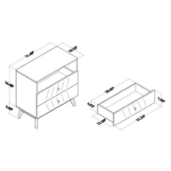 Hartman Wood 3 Drawer Storage Chest Walnut Brown - Baxton Studio -Furniture Specialty Store GUEST 514ab3ed 13da 4f19 9dad 61d0453b5513