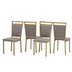 Set Of 4 Devoe Metal Upholstered Dining Chairs - Inspire Q -Furniture Specialty Store GUEST 516ff246 9570 4dbb 99a9 f9b73c1bf97a
