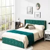 Costway Upholstered Platform Bed Frame Adjustable Headboard Footboard Modern Green -Furniture Specialty Store GUEST 51e9cb94 ba77 409b bc15 885b9d98ac01