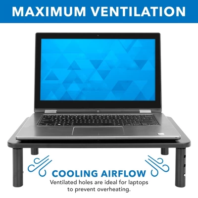 Mount-It! Height Adjustable Single Monitor Riser | Metal Mesh Computer Screen Platform | Desktop Riser For Laptop Monitor & Printer | 44 Lbs. Capacity 7 Mount-It! Height Adjustable Single Monitor Riser | Metal Mesh Computer Screen Platform | Desktop Riser For Laptop Monitor & Printer | 44 Lbs. Capacity - Image 5