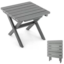 Costway Outdoor Folding Side Table Weather-Resistant HDPE Adirondack Table Black/Gray -Furniture Specialty Store GUEST 526cf674 671f 4ac6 86b1 2a761580ef79