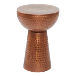 Metal Pedestal Stool Flat Top Copper - Olivia & May -Furniture Specialty Store GUEST 528eafe8 e72b 462d b183 c9ffaebd4756