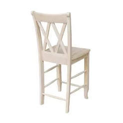 24" Double X Back Counter Height Barstool Unfinished - International Concepts -Furniture Specialty Store GUEST 54309999 ccad 4cba ac35 dfe74e1019c1