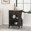 Maynard Contemporary Glass Paneled Kitchen Cart Natural/Black - Christopher Knight Home -Furniture Specialty Store GUEST 5534fba9 4fca 47be 9db0 fee1c507fb13