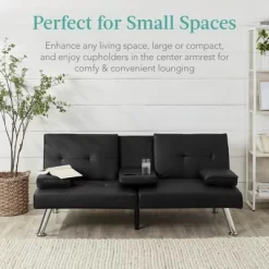 Best Choice Products Modern Faux Leather Convertible Futon Sofa W/ Removable Armrests, Metal Legs, 2 Cupholders 17 Best Choice Products Modern Faux Leather Convertible Futon Sofa W/ Removable Armrests, Metal Legs, 2 Cupholders -Furniture Specialty Store GUEST 559ff572 9fa4 4f7e 92b6 a15a7a0308f5