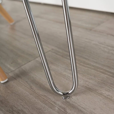 Gibby Modern Glam Hairpin Leg Writing Desk Faux White Marble - Saracina Home 7 Gibby Modern Glam Hairpin Leg Writing Desk Faux White Marble - Saracina Home - Image 5