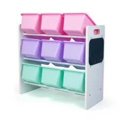9 Bin Toy Storage Organizer With Chalkboard Side Panel White - Humble Crew -Furniture Specialty Store GUEST 57f46cff b853 4438 a798 6e512a8659e6