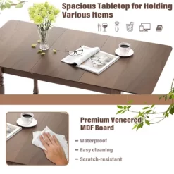 Costway Extension Dining Room Table Butter Leaf Rectangle Table W/ Hardwood Structure -Furniture Specialty Store GUEST 584da259 536b 4803 9f7c 9457c69c1df9