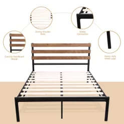 Costway Twin Size Metal Platform Bed Frame Mattress Foundation Wooden Headboard -Furniture Specialty Store GUEST 5864ee8c b72c 4408 ad90 df981079b799