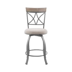 Carter Swivel Metal Counter Stool Pewter - Powell