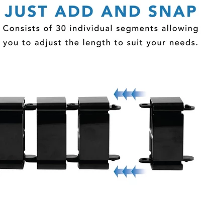 Mount-It! Cable Management Spine & Desk Cord Organizer | Keeps Power & AV Cords Safe And Organized | 50 In. Long Modular Wire Management Tray | Black 5 Mount-It! Cable Management Spine & Desk Cord Organizer | Keeps Power & AV Cords Safe And Organized | 50 In. Long Modular Wire Management Tray | Black - Image 3