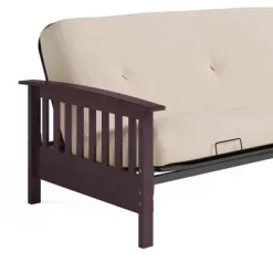 Full Size Holly Espresso Wood Arm Futon Frame With 6" Microfiber Mattress Tan - Room & Joy -Furniture Specialty Store GUEST 59945e8b d1fc 4063 afb2 818c8b32505f