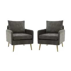 Set Of 2 Giovann Wooden Upholstered Accent Chair Comfy Armchair | Karat Home -Furniture Specialty Store GUEST 59996dbd 4e31 41f1 b8a2 f8dcbfe2db45