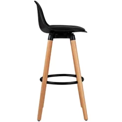 Tangkula Set Of 2 Mid Century Barstool 28.5" Dining Pub Chair W/Leather Padded Seat Black -Furniture Specialty Store GUEST 59d8126b 07c3 49e5 8fea f3d90c138ae0