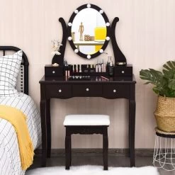 Costway Vanity Table Set W/10 Light Bulbs And Touch Switch Makeup Dressing Table 24 Costway Vanity Table Set W/10 Light Bulbs And Touch Switch Makeup Dressing Table -Furniture Specialty Store GUEST 5a1c3e44 3cf7 4b33 98e7 ca248a30ecb0
