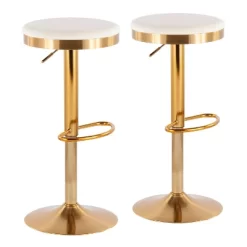 Set Of 2 Dakota Glam Adjustable Barstools - LumiSource -Furniture Specialty Store GUEST 5b008209 2fe2 448f 9f4f 577b1fc549b1