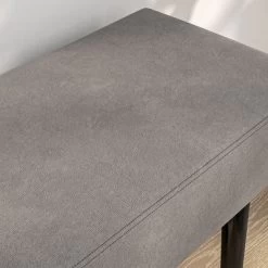 HOMCOM 39.25" End Of Bed Bench, Upholstered Entryway Bench With Steel Legs, Bedroom Bench, Gray -Furniture Specialty Store GUEST 5c0bf4d6 fa32 4ffd b3aa a49563d2fa68