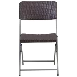 Emma And Oliver 6 Pack Brown Rattan Plastic Folding Chair With Gray Frame - Event Chair -Furniture Specialty Store GUEST 5c9402b5 139b 4cc7 8724 9dd54b6e3a68