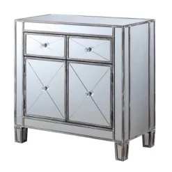 Gold Coast Vineyard 2 Drawer Mirrored Cabinet Weathered Gray - Breighton Home -Furniture Specialty Store GUEST 5cd9a352 96ec 47a8 87f0 17a0fa4700eb