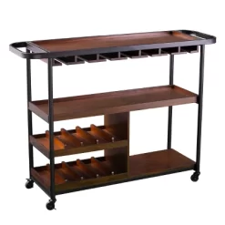 Tansley Rolling Wine Cart Brown - Aiden Lane -Furniture Specialty Store GUEST 5d4d310d ac0a 4a53 b140 d87f417a733d