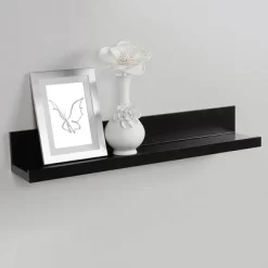 24" Modern Picture Ledge Floating Wall Shelf Black - Inplace