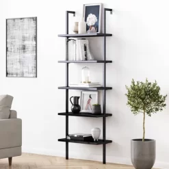 73" Theo 5 Tier Wood Wall Mount Ladder Bookshelf - Nathan James -Furniture Specialty Store GUEST 5e6e56df 1fad 49aa a27a 79ca11df608b