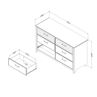 Ulysses 6-Drawer Double Dresser Winter Oak - South Shore 7 Ulysses 6-Drawer Double Dresser Winter Oak - South Shore - Image 5