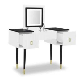 43.3" Modern Vanity Table Set With Flip-Up Mirror, LED Lights And Storage - ModernLuxe -Furniture Specialty Store GUEST 5fa82ec4 dd96 4195 85b2 8b4bd238d920