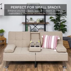 Best Choice Products Modern Linen Convertible Futon Sofa Bed W/ Removable Armrests, Metal Legs, Cupholders 17 Best Choice Products Modern Linen Convertible Futon Sofa Bed W/ Removable Armrests, Metal Legs, Cupholders -Furniture Specialty Store GUEST 6094b633 615f 4529 a081 903873cae17d